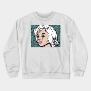 Marilyn Blonde Crying Comic Girl Crewneck Sweatshirt